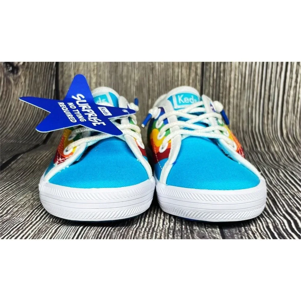 NEW Keds Girls Kids Toddler Rainbow Pride B The Change Faux Tie Shoes Size 6.5 M